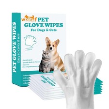 WBLITUF Pet Cleaning Glove Wipes 6 Unscented, Individually wrapped 6 Count 