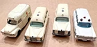 4 Vintage Matchbox Lesney Ambulance Vehicles - S&S Cadillac, Lomas and 2 'BINZ'
