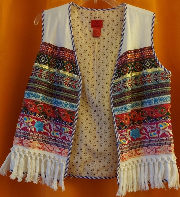 Cristina V Fringed Waistcoat Vest  L