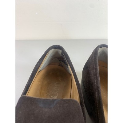 Lidfort for Barneys Mens Penny Loafers 7 Brown Suede Dress 