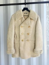 Rare Gucci Shearling Suede Leather Coat Jacke...