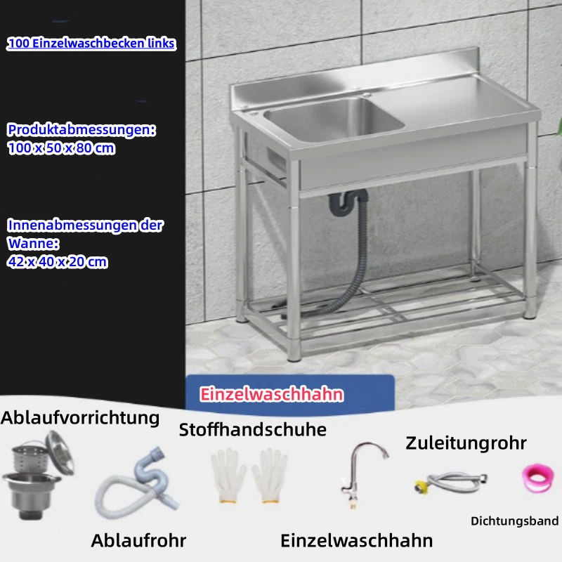 Multifunktionswaschtisch Edelstahl Waschtisch Spülbecken Spüle Spültisch Küchen - Bild 2 von 4