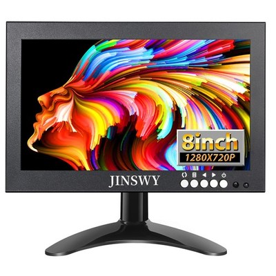 8'' Mini Monitor, Portable 1280x720 Metal Screen, HDMI/VGA/AV/BNC Input, Built...