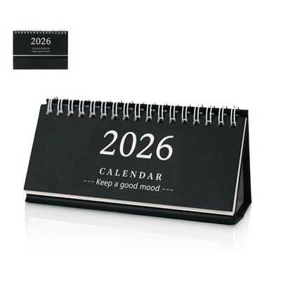 Multibey Small Desk Calendar 2025-2026   6'' x 3'' Mini Desktop x 3'', Black 
