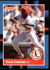 Vince Coleman 1988 Leaf #128 Cardinals MLB READ FREE SHIPPING AutographDen