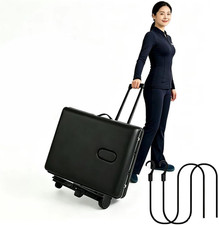 Portable Massage Table Cart with Wheels - Foldable Travel Carrier Trolley for Ma