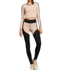 MICHI High Rise Compression Leggings Women’s Small Black Contrast Panel