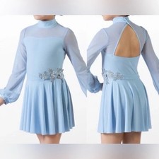 WEISSMAN Dance Costume Blue long sleeve The Poet 13406 MC Medium child 10/12