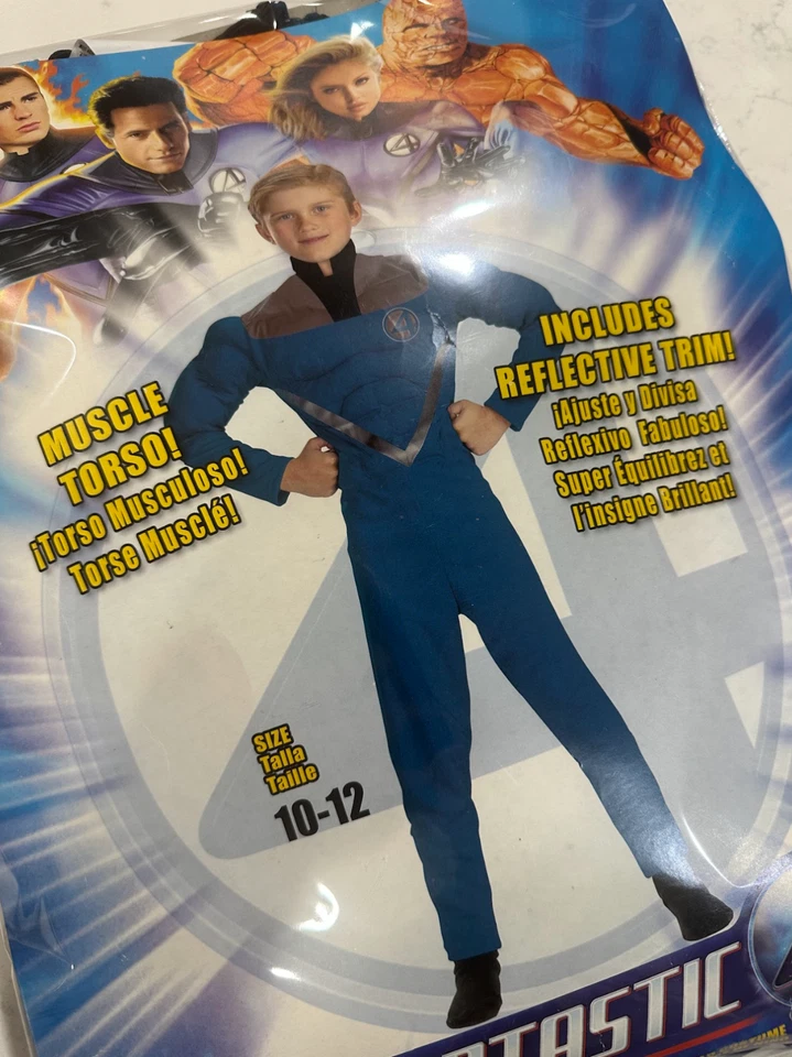 DELUXE FANTASTICO 4 Disfraz Niño CON Músculos, Talla L (10-12), TOTALMENTE NUEVO Foto 3 de 4
