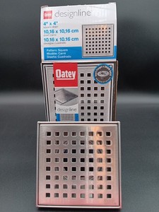 DRAIN GRATE OATEY DESIGNLINE Square 4" x 4"  *Missing Lift Key And Debris Basket