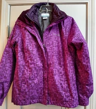 Columbia Women's Interchange Thermal Coil 3 in 1 Jacket Size Sm Purple Burgundy