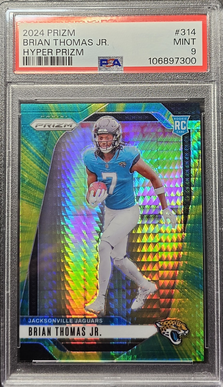 2024 Panini Prizm - Rookies Brian Thomas Jr. #314 Hyper Prizm /180 (RC)