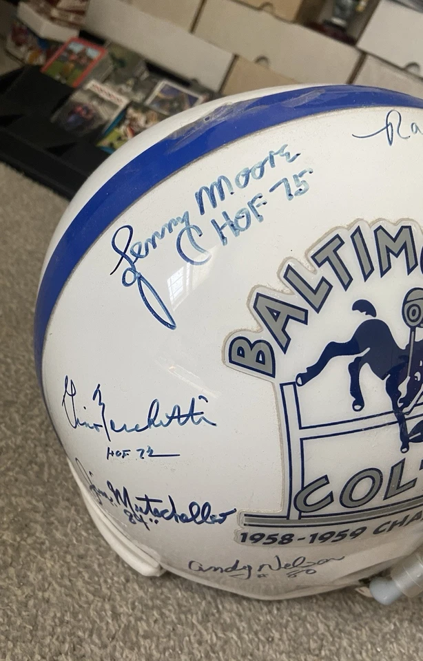 BALTIMORE COLTS FULL SIZE Replica Riddell 58-59 Helmet JSA 6 Signed Read Descrip - Image 2 of 4