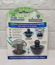 Two 2 TUB SHROOM ULTRA PLATINUM BUNDLE HAIR CATCHER STAINLESS STEEL