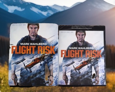 NEW! FLIGHT RISK 4K  UHD+ Blu-Ray + Digital w/ Slipcover Mark Wahlberg