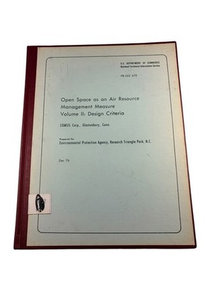 Open Space Air Resource Management Measure Vol II EPA NTIS 1976 Nonfiction
