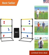 Classic Ladder Toss Game Set - Portable with 6 Rubber Bolos  Simple Assembly