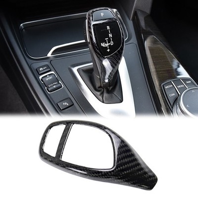 Car Gear Shift Knob Cover Trim For BMW F22 F23 2014-2018 Real Carbon Fiber Black