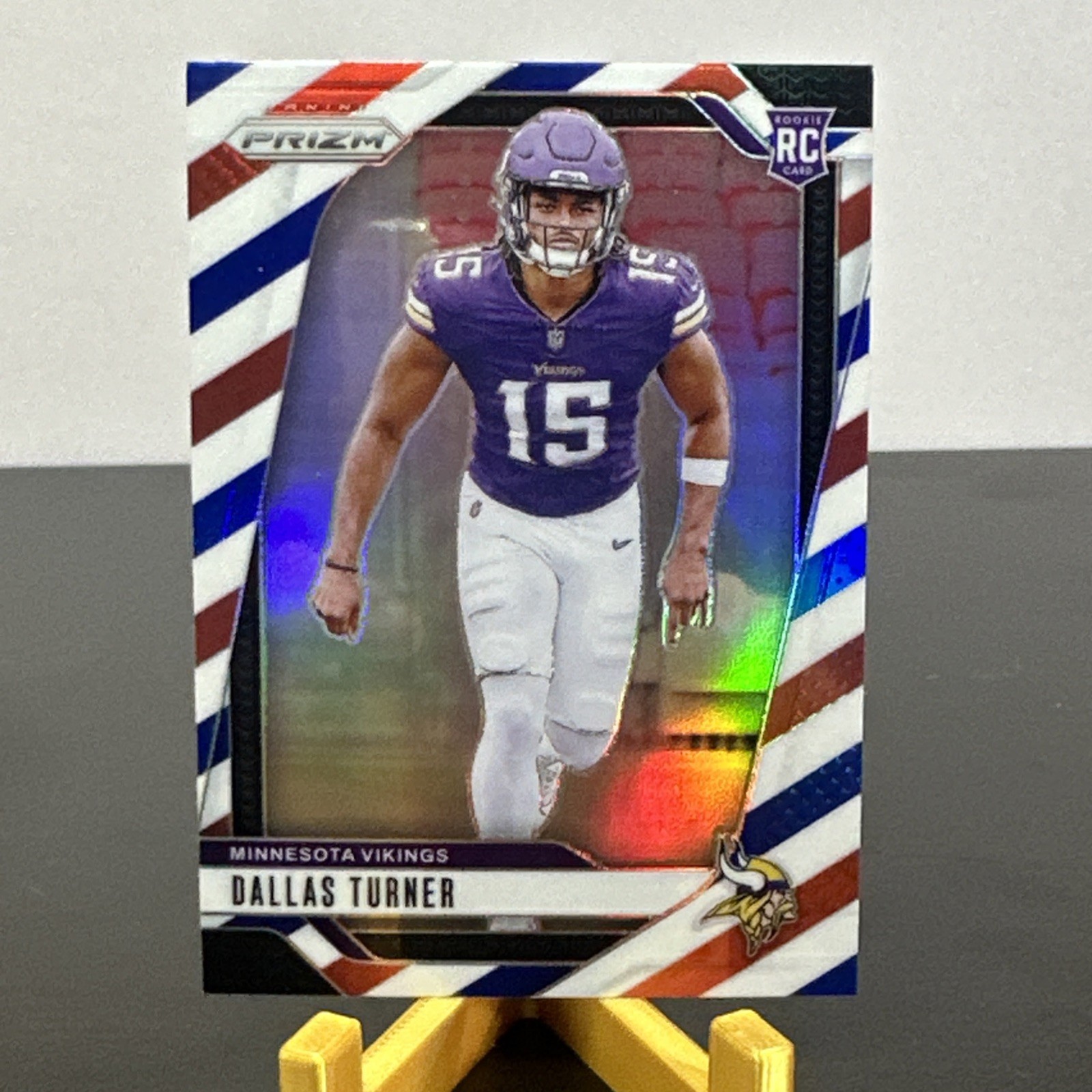 2024 Panini Prizm Red White Blue Rookie #324 Dallas Turner Minnesota Vikings