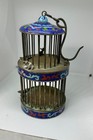 Cricket Cage With Cow Dragon Cloisonne Enamel Silver Rare Chinese Antique 1890 — photo 1