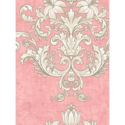 Beautiful damask design pairs delicate cream florals with an uplifting rosy pink