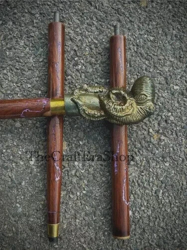 Старинная дизайнерская викторианская деревянная трость с ручкой в виде головы осьминога подарок - Изображение 2 из 4