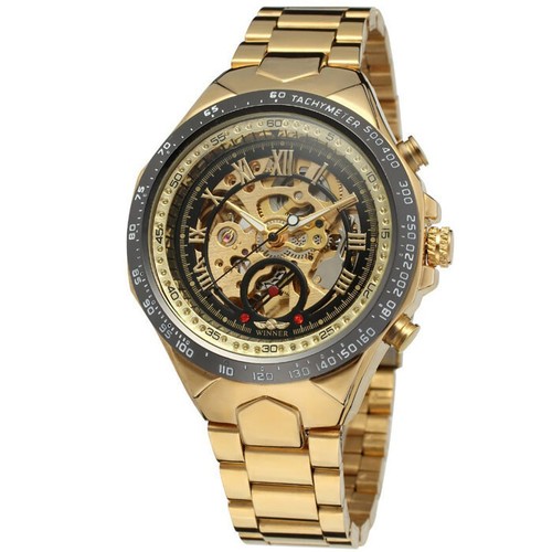 Stainless Steel Watches Men's Watch Luxury Skeleton Mechanical Automatic Gifts - Picture 23 of 36