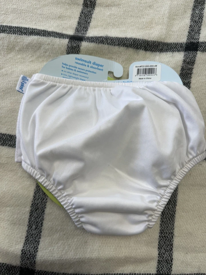Pañal de natación absorbente reutilizable a presión unisex para bebé Iplay blanco talla 4T Foto 4 de 4