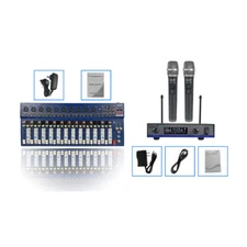 14-Channel Bluetooth USB KTV Mixing Stage Audio DJ Mixer 2CH Handheld Microphone