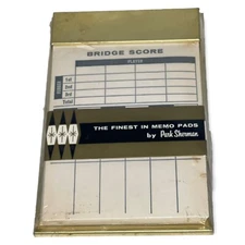 Vtg Park Sherman Bridge Score Memo Pad MCM Mid Century Modern Atomic Gold New