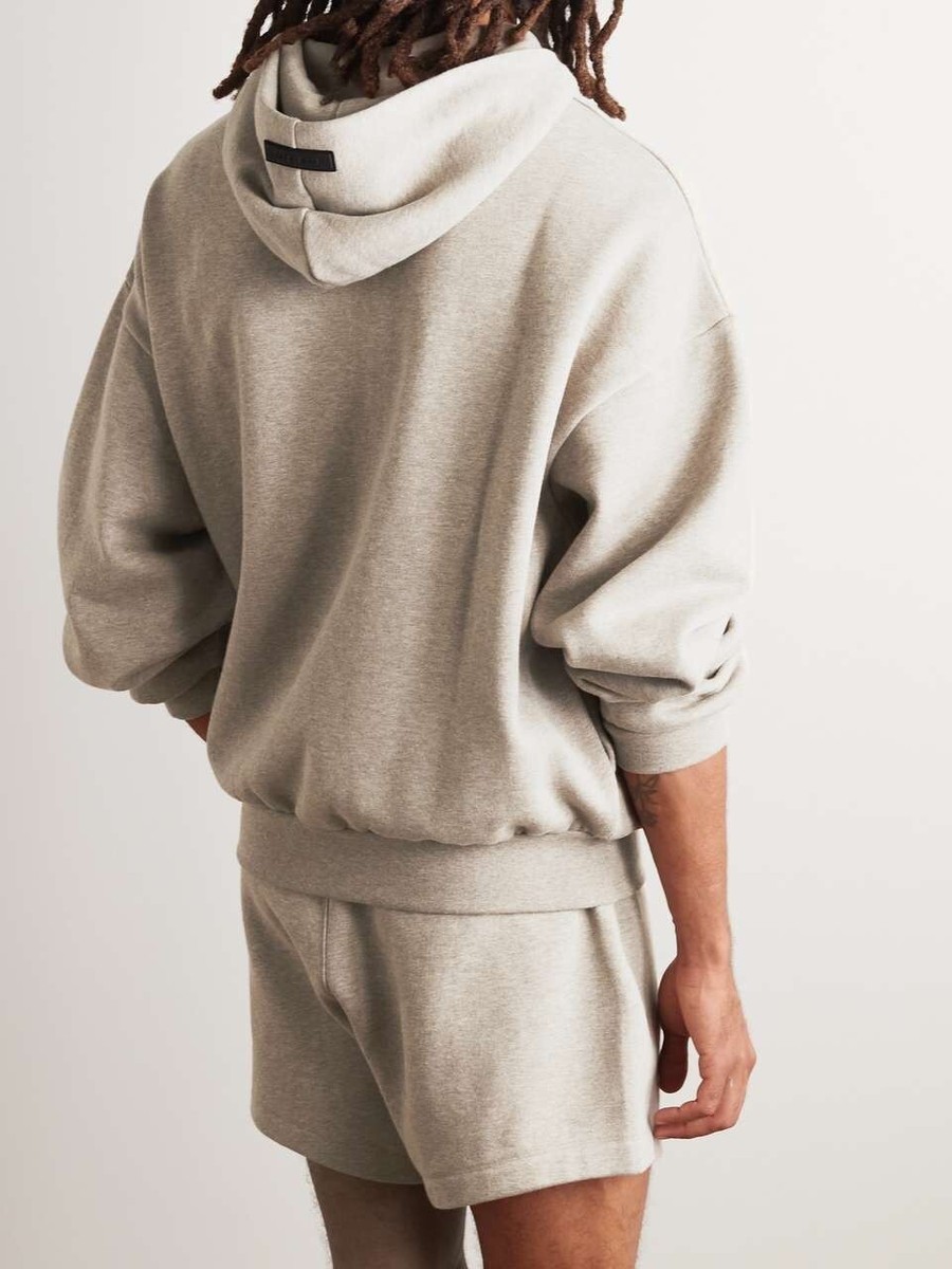 Fear Of God Essentials Beige Oversized Logo Appliquéd Cotton Blend