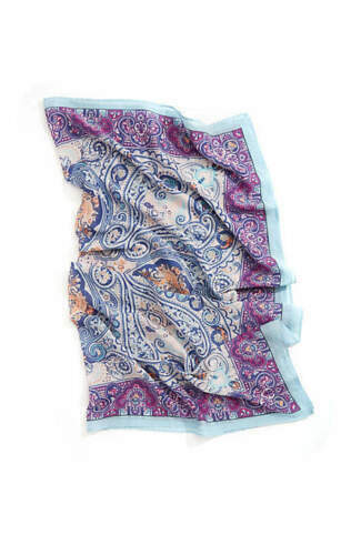 J. Jill ~ NEW Very Beautiful Silk Blend Paisley Square Scarf ~ Berry Print ~ NWT - Picture 7 of 8
