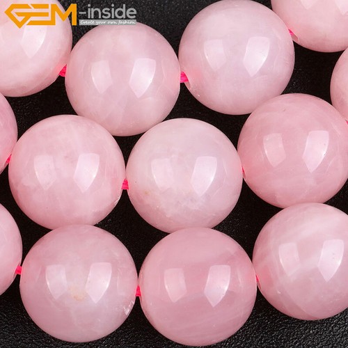 Natural Gemstone Pink Rose Quartz Round Loose Beads For Jewelry Making 15" DIY - Picture 31 of 43