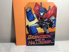 HALLMARK GRANDSON HALLOWEEN GREETING CARD New w/Envelope Transformers Robots