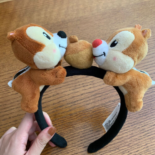 Authentic Disneyland Disney Park Chip n Dale chestnut Minnie Mouse ear headband - Afbeelding 1 van 4