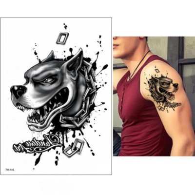 Temporäres Tattoo Pit Bull Hund Design Klebetattoo Körperkunt