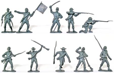 22 Marx Recast Civil War Confederate Infantry - 54mm - in gray color