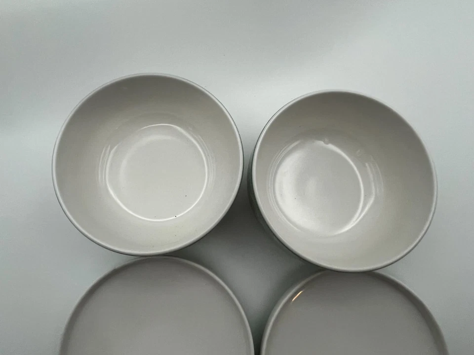 Lote de dos cuencos de arroz coreanos con tapa de nube con motivo de grúa de porcelana Celadon 4"x 2" Foto 4 de 4