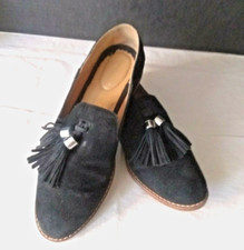 Franco Sarto Women's Hadden Loafers in Black Suede w/ Tassels Shoes 6M