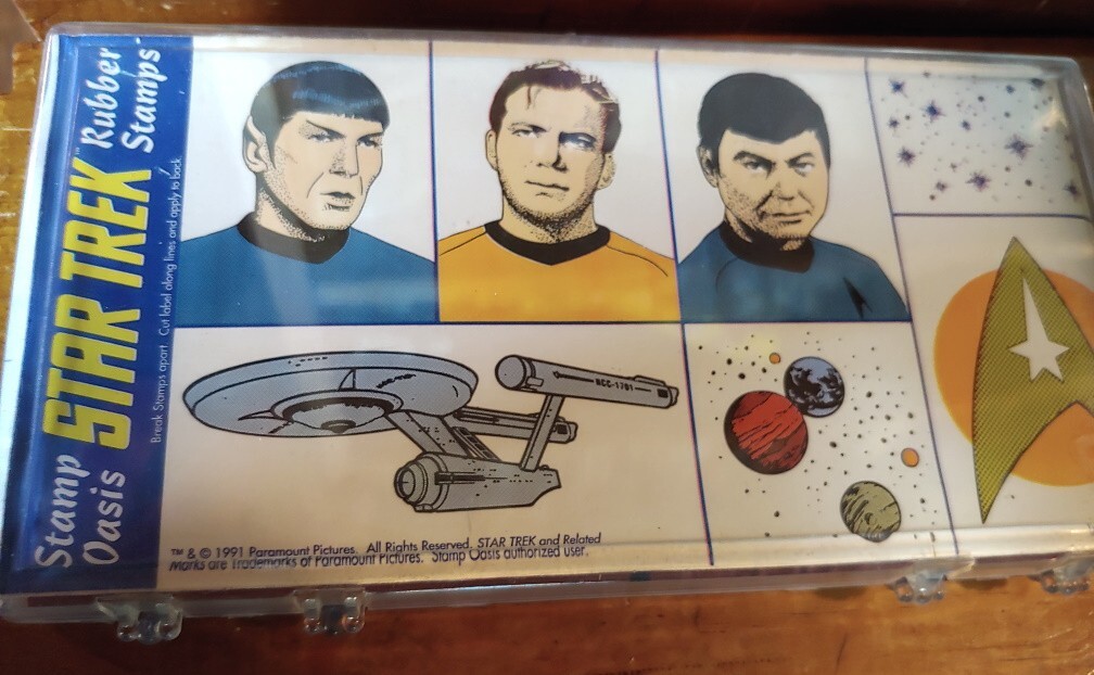 VERY RARE 1991 Stamp Oasis Star Trek TOS Rubber Stamp Set Kirk