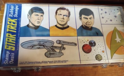 VERY RARE 1991 Stamp Oasis Star Trek TOS Rubber Stamp Set Kirk