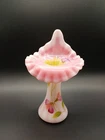 #24/100 Rare Fenton Pink Spiral Optic Jack in the Pulpit Butterfly Vase
