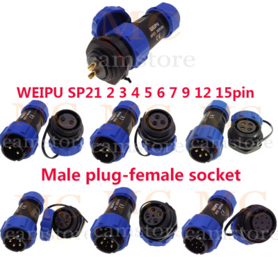 WEIPU SP21 2 3 4 5 6 7 9 10 12 15 pin IP68 Waterproof Plug & Socket Connector