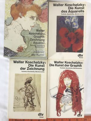 3 Books Die Kunst des Aquarells Graphik Technik, Geschichte, Meisterwerke German