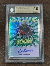 2018 Leaf Valiant Green Here Comes  Boom Carlton Davis Auto RC #/60 BGS 9.5 GEM