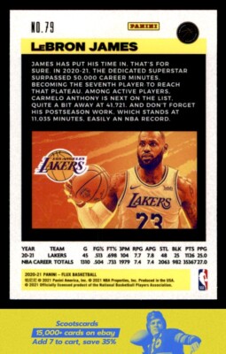2020-21 Panini Flux LeBron James card #79 Los Angeles Lakers