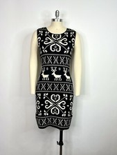 Vtg Dolce & Gabbana D&G Black Nordic Knit Dress 44 L