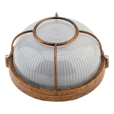 RTNLIT 7inch Sauna Light, Nautical Bulkhead Light Fixture, Antique Copper Out...