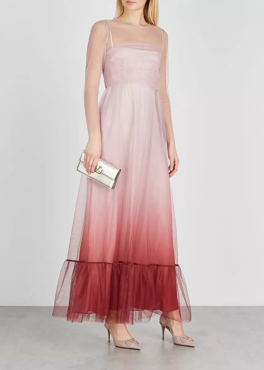 NWT Red Valentino Tulle Maxi Dress 10U.S./48 EU Pink/Rose MSRP:$930 | eBay