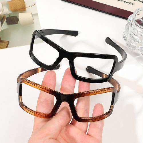 Sunglasses Frame Shape Hair Hoop Plastic Hairband with Non-Slip Teeth Vintage - Picture 9 of 18
